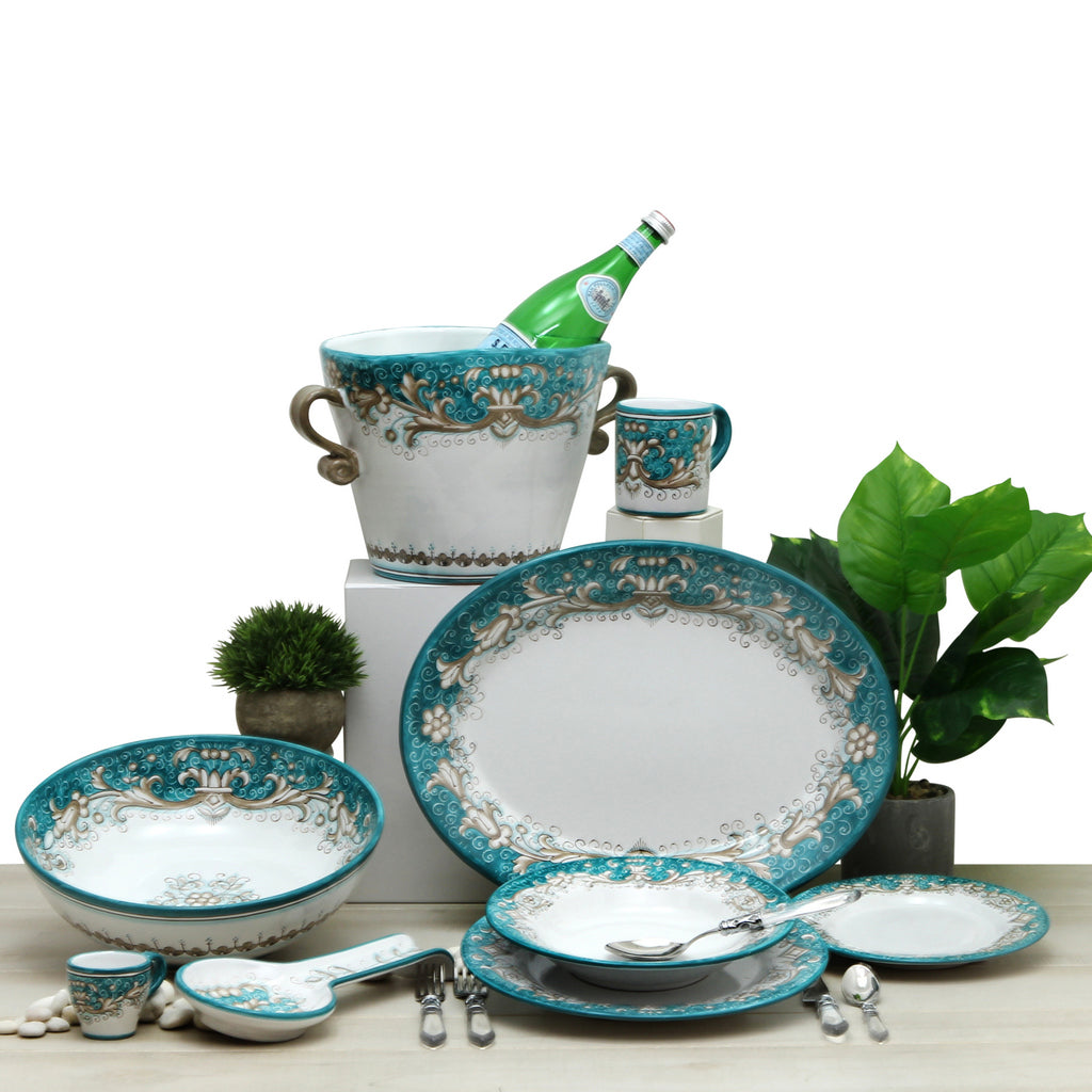 DERUTA COLORI: Dinner Plate - AQUA/TEAL - tops-selection.shop