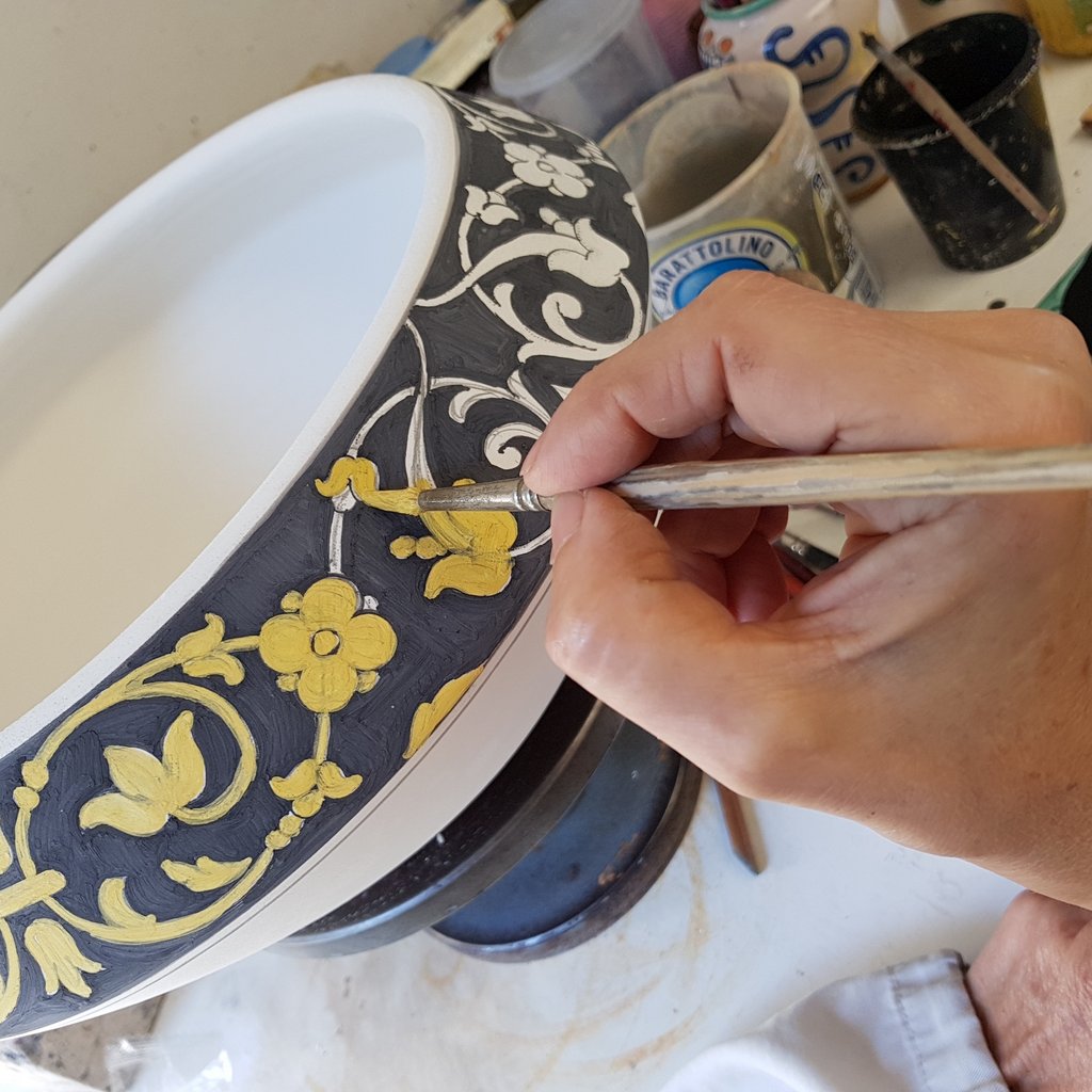 DERUTA BELLA: Medium Vase - Shades of Blue Design - (Premium Masterpiece by Francesca Niccacci) - tops-selection.shop