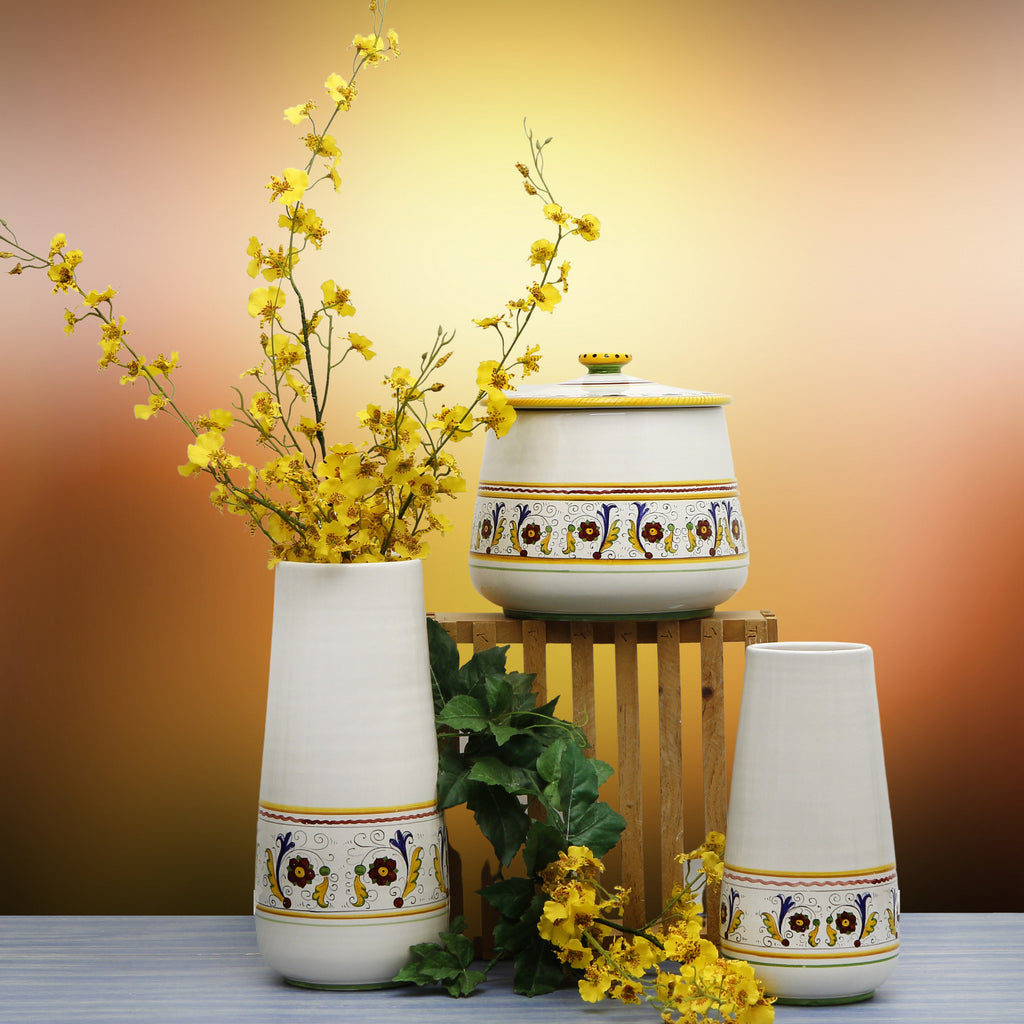 DERUTA BELLA CONICA: Bundle Large+Small Conic Vases - PERUGINO Design - tops-selection.shop