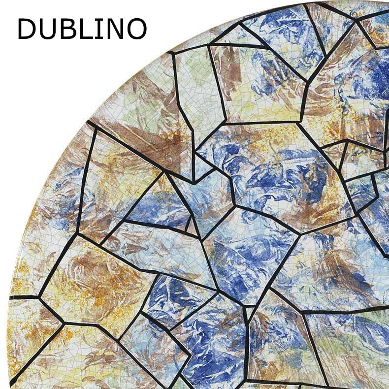 END SIDE TABLE SQUARE: Ceramic-Stone top on iron base (28" x 28" x 20" High.) in Deruta, Italy. - tops-selection.shop