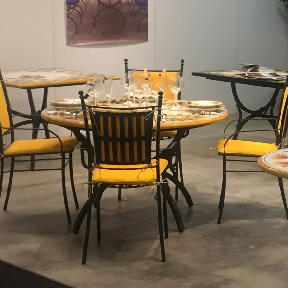 WROUGHT IRON CHAIR: Eva Design Armchair in Deruta, Italy. - tops-selection.shop