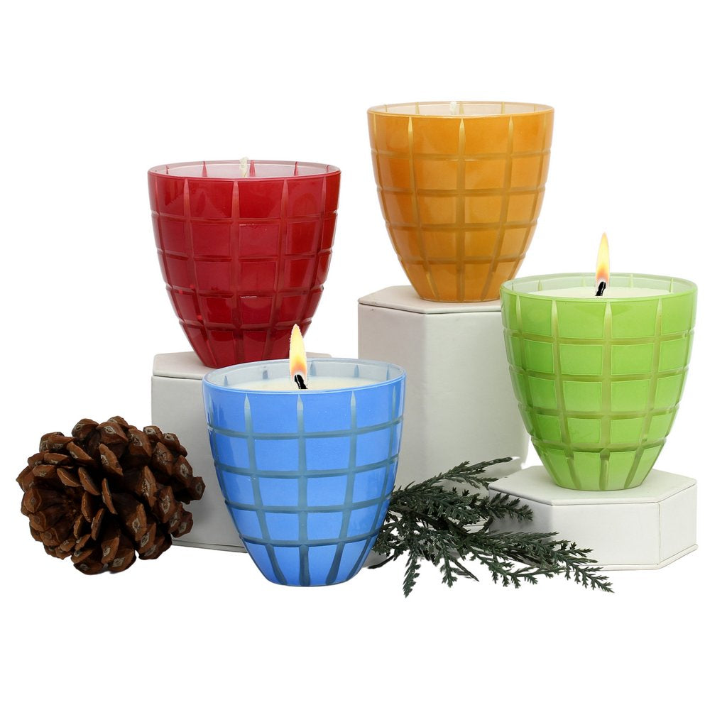 CRYSTAL CANDLES: Finestra Scents of the Season Assorted Glass Tumblers - SET OF 4 - tops-selection.shop