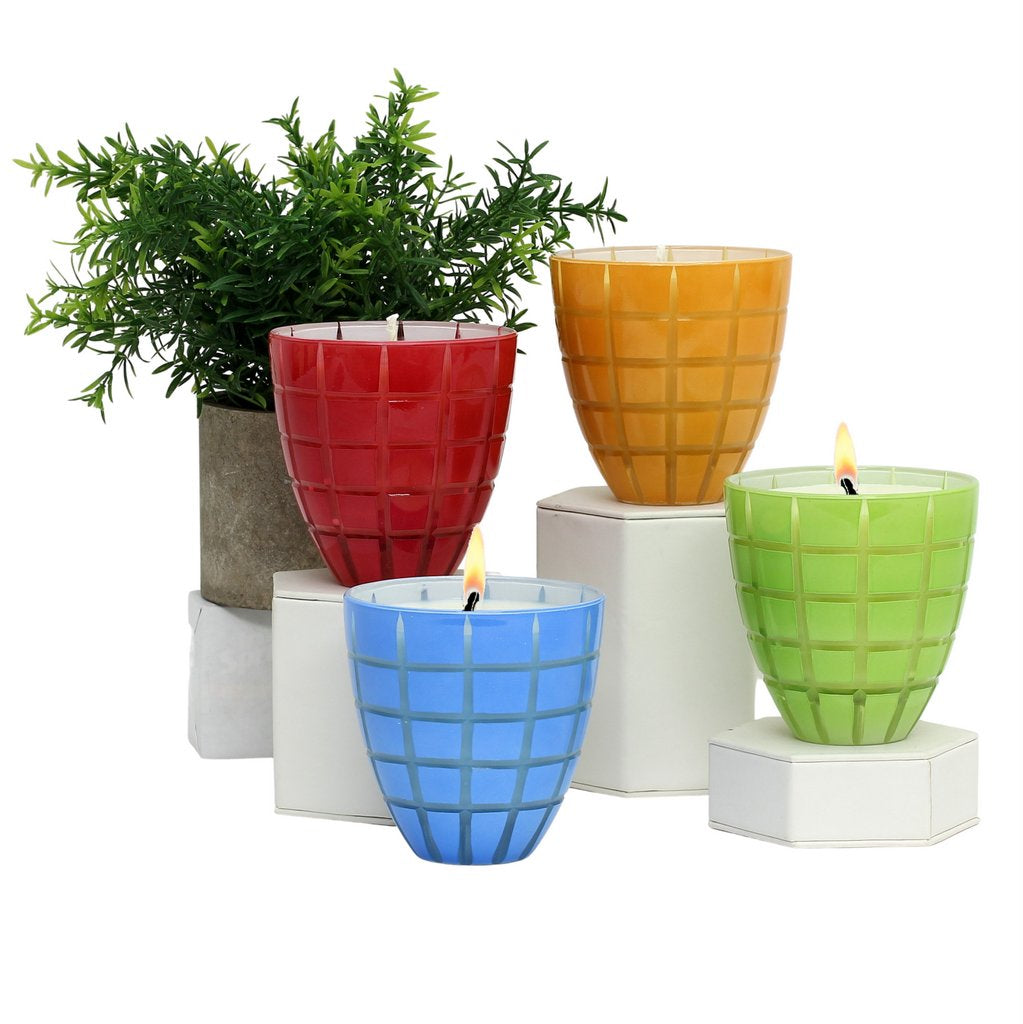 CRYSTAL CANDLES: Finestra Scents of the Season Assorted Glass Tumblers - SET OF 4 - tops-selection.shop