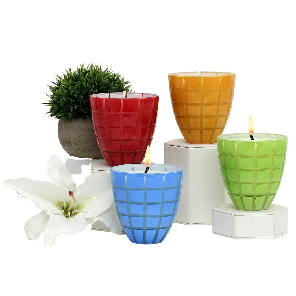 CRYSTAL CANDLES: Finestra Scents of the Season Assorted Glass Tumblers - SET OF 4 - tops-selection.shop