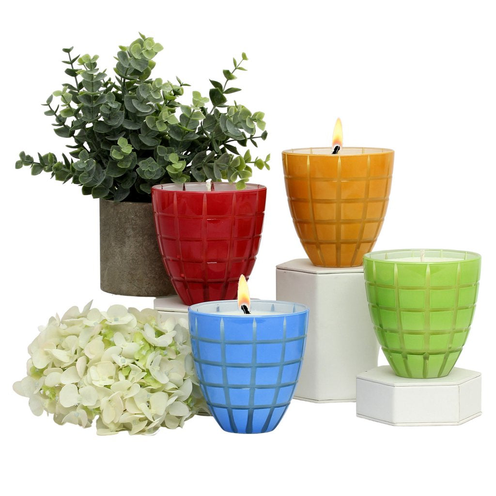 CRYSTAL CANDLES: Finestra Scents of the Season Assorted Glass Tumblers - SET OF 4 - tops-selection.shop