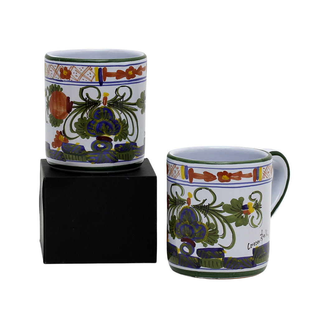 GIFT BOX: With two Deruta Mugs - FAENZA CARNATION Design - tops-selection.shop
