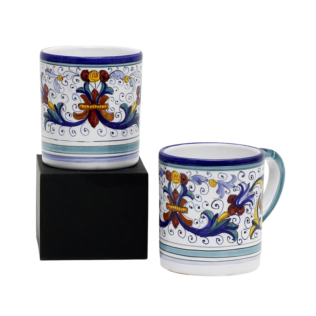 GIFT BOX: With two Deruta Mugs - VECCHIA DERUTA Design - tops-selection.shop