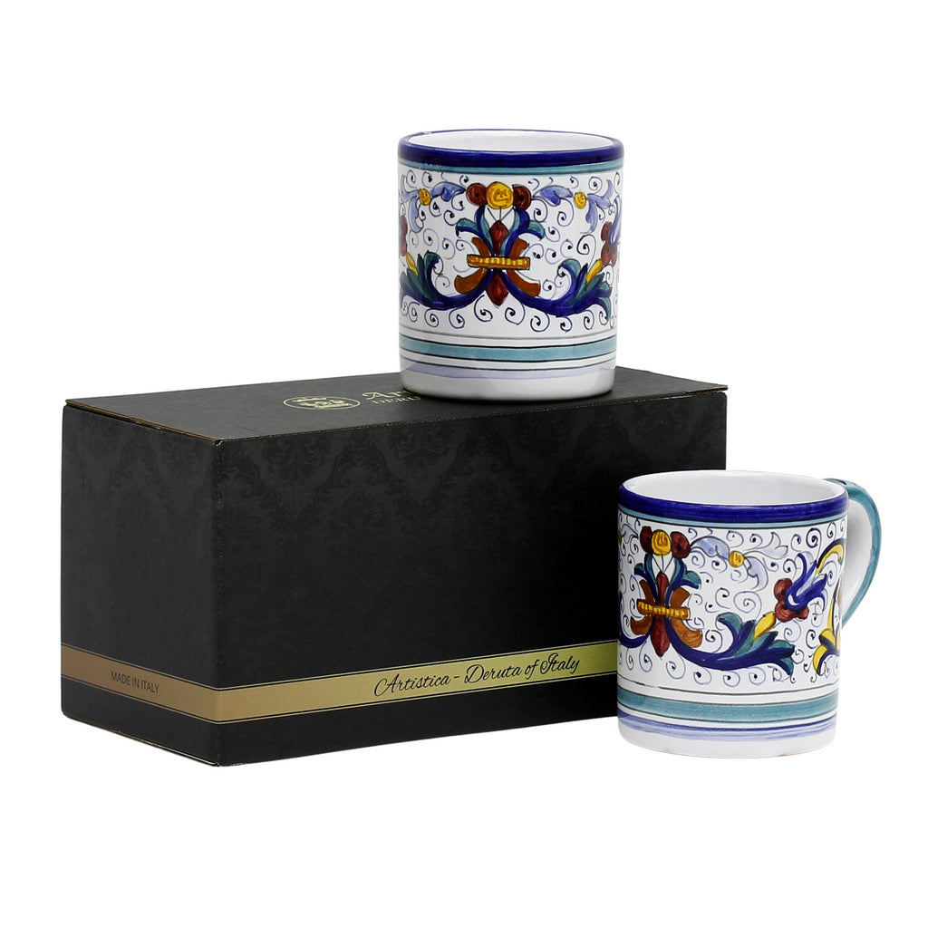 GIFT BOX: With two Deruta Mugs - VECCHIA DERUTA Design - tops-selection.shop