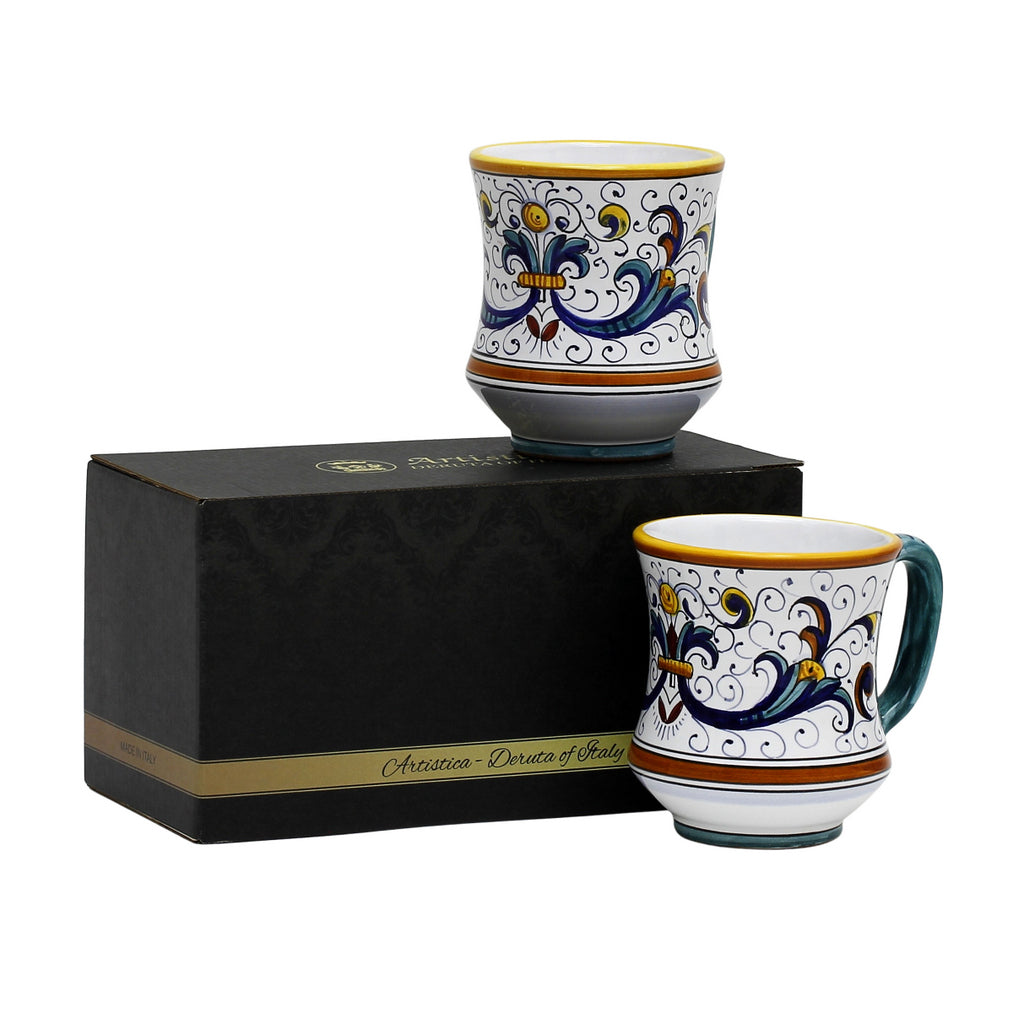 GIFT BOX: With two Deruta Mugs - RICCO DERUTA DELUXE Concave Design - tops-selection.shop