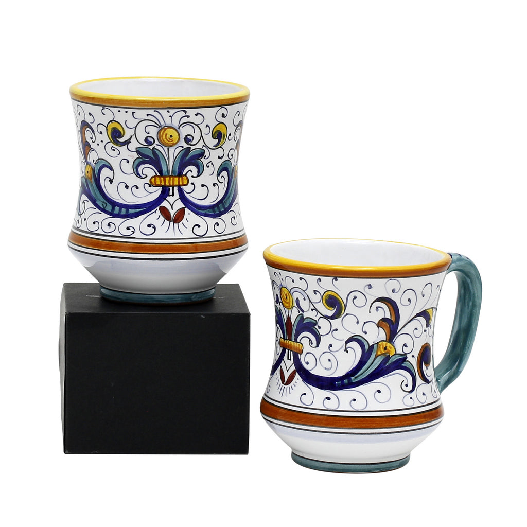 GIFT BOX: With two Deruta Mugs - RICCO DERUTA DELUXE Concave Design - tops-selection.shop