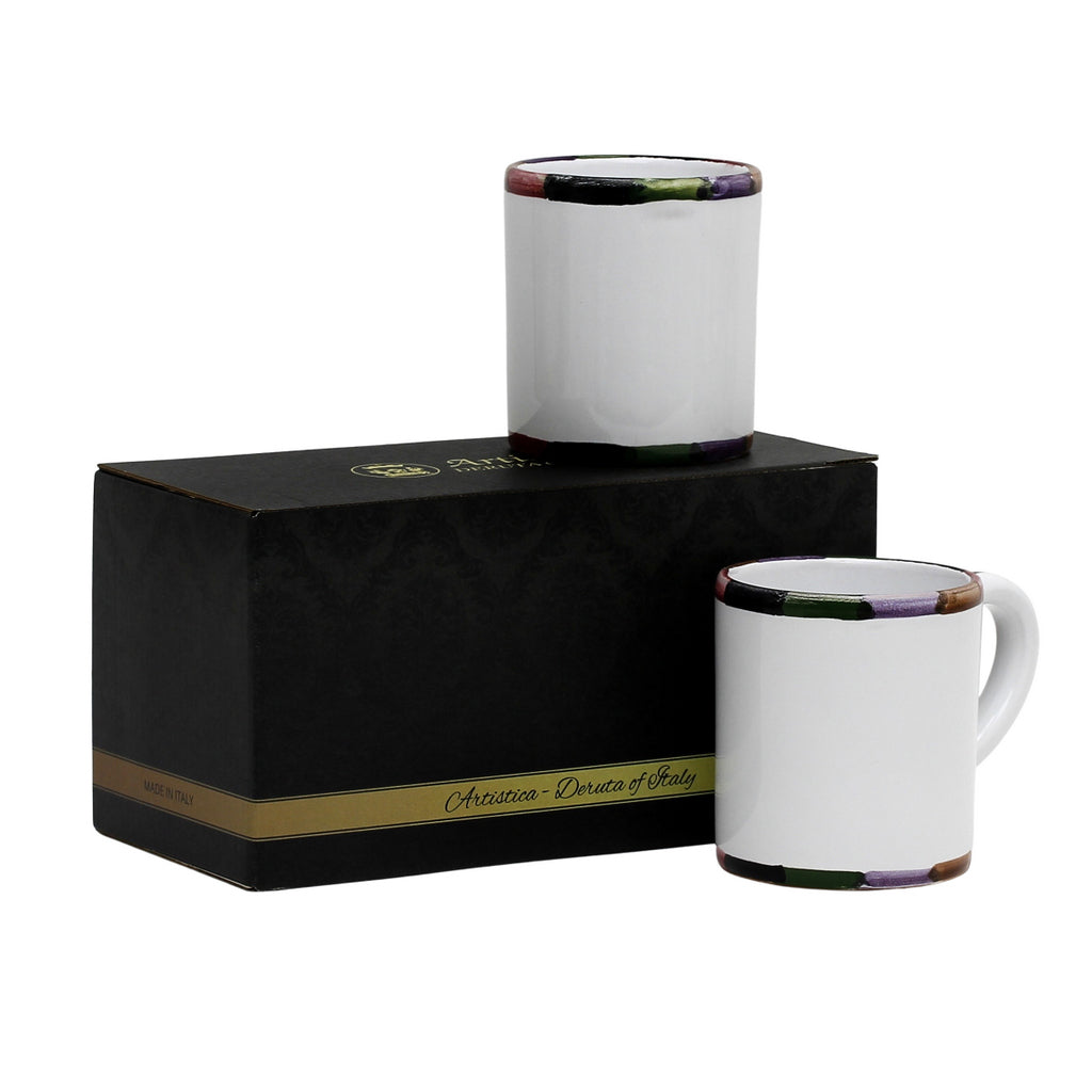 GIFT BOX: With two Deruta Mugs - CIRCO-BELLO Design - tops-selection.shop