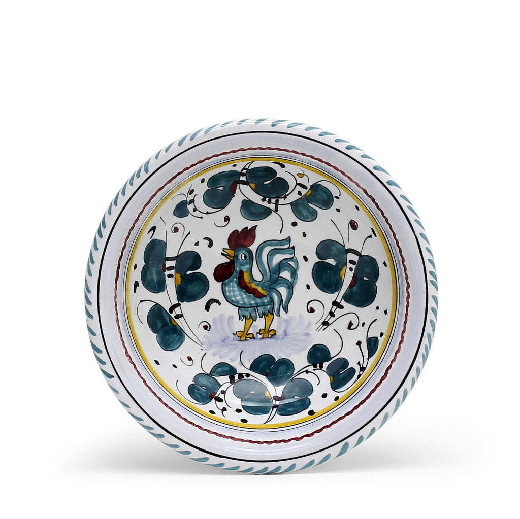 ORVIETO GREEN ROOSTER: Salad Cereal Bowl - tops-selection.shop