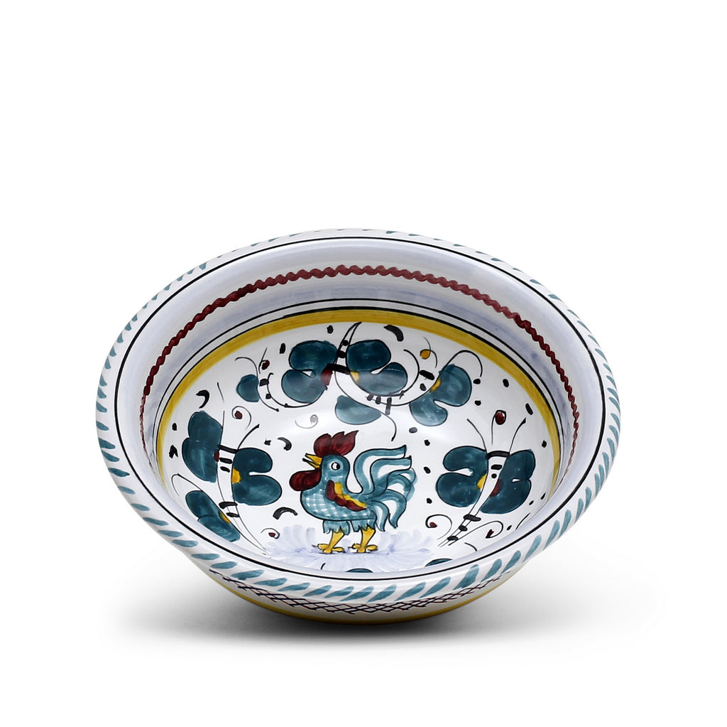 ORVIETO GREEN ROOSTER: Salad Cereal Bowl - tops-selection.shop