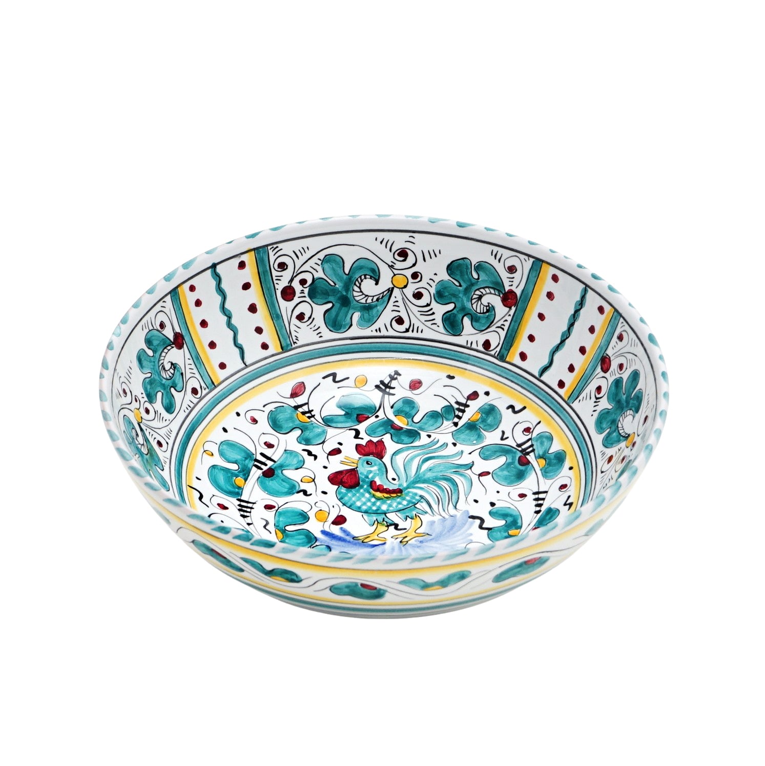 ORVIETO GREEN ROOSTER: Salad Bowl (Medium) - tops-selection.shop