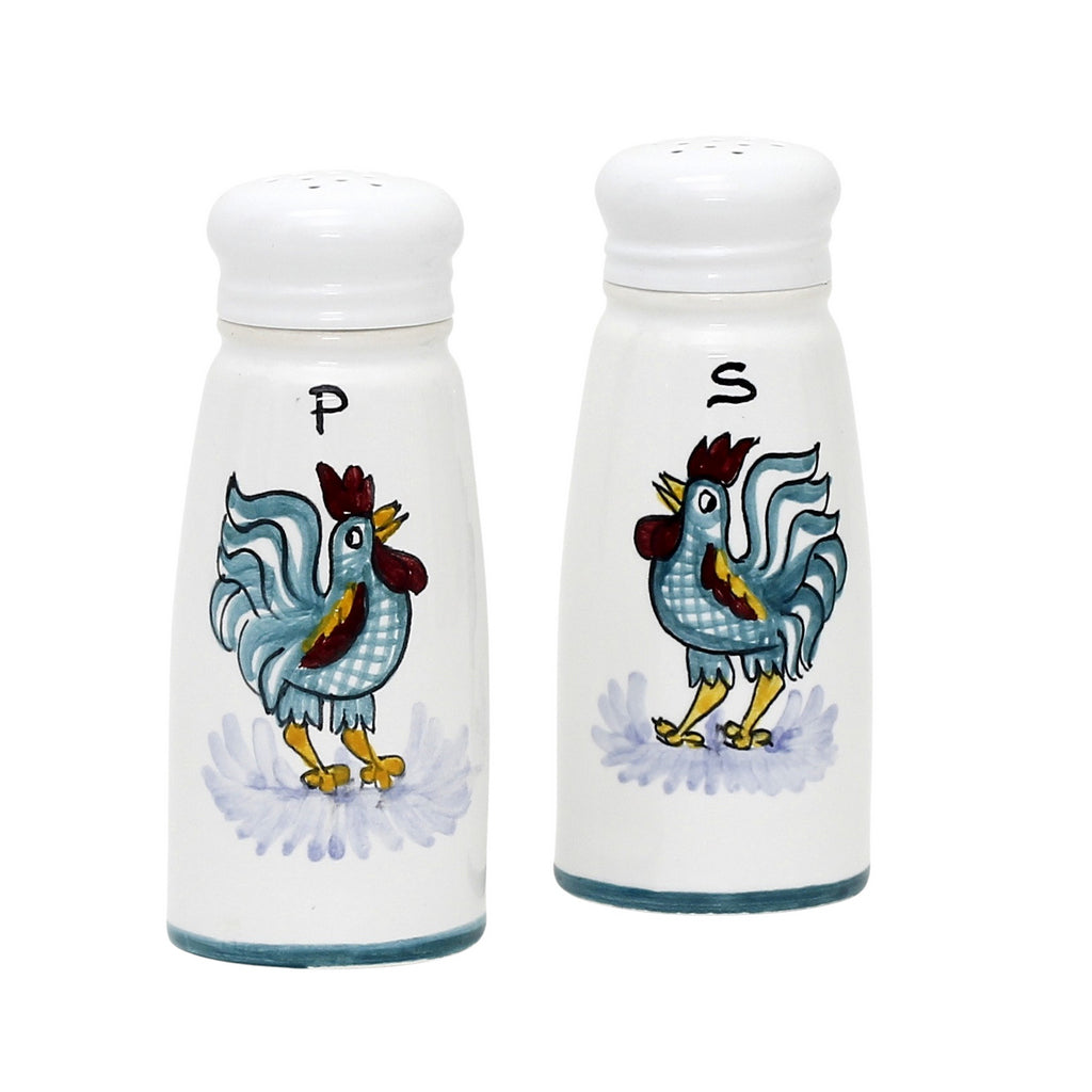 ORVIETO GREEN ROOSTER: Salt and Pepper Shakers - tops-selection.shop