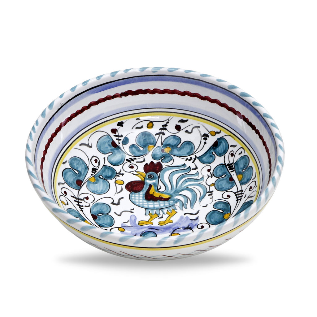 ORVIETO GREEN ROOSTER: Coupe Pasta/Soup Bowl - tops-selection.shop
