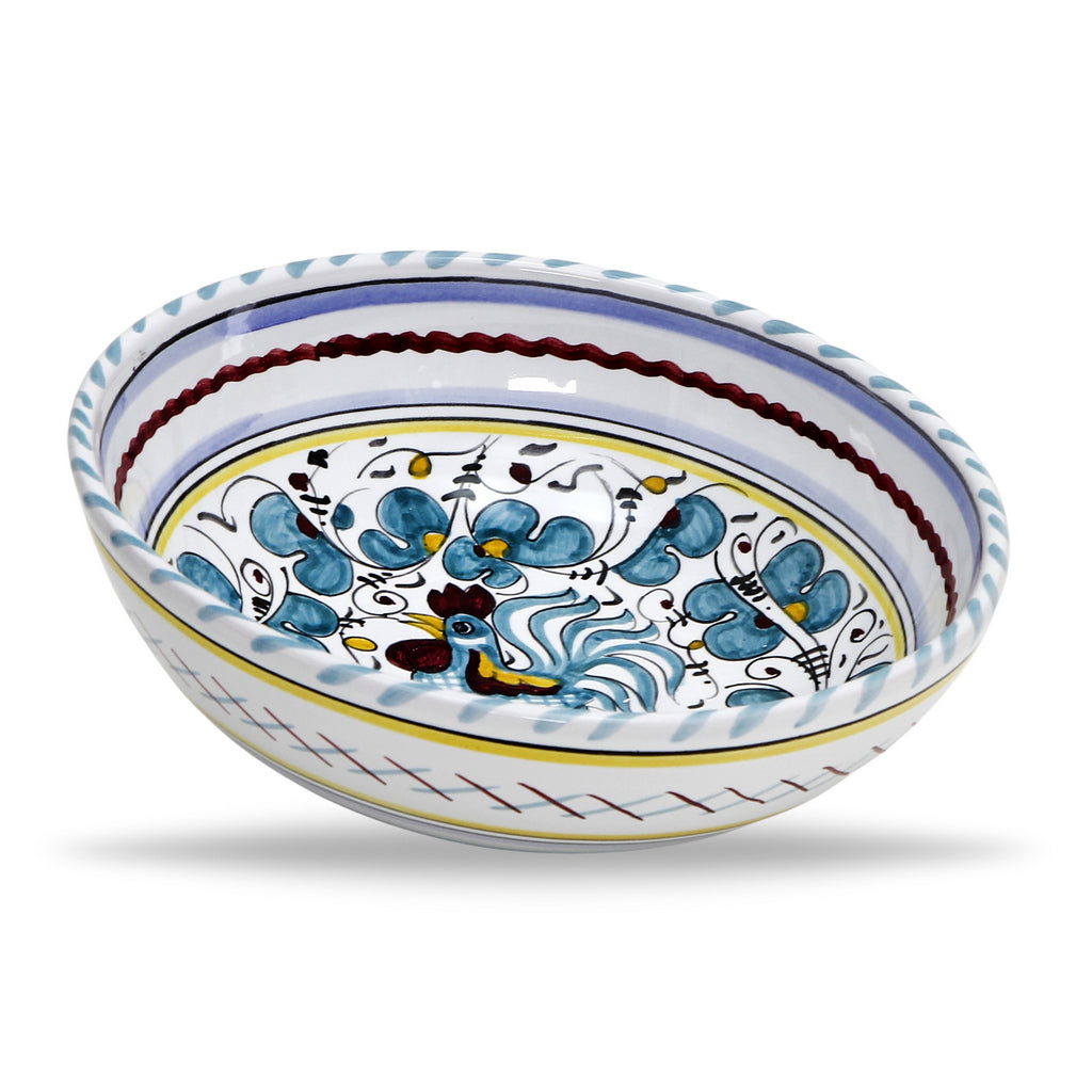 ORVIETO GREEN ROOSTER: Coupe Pasta/Soup Bowl - tops-selection.shop