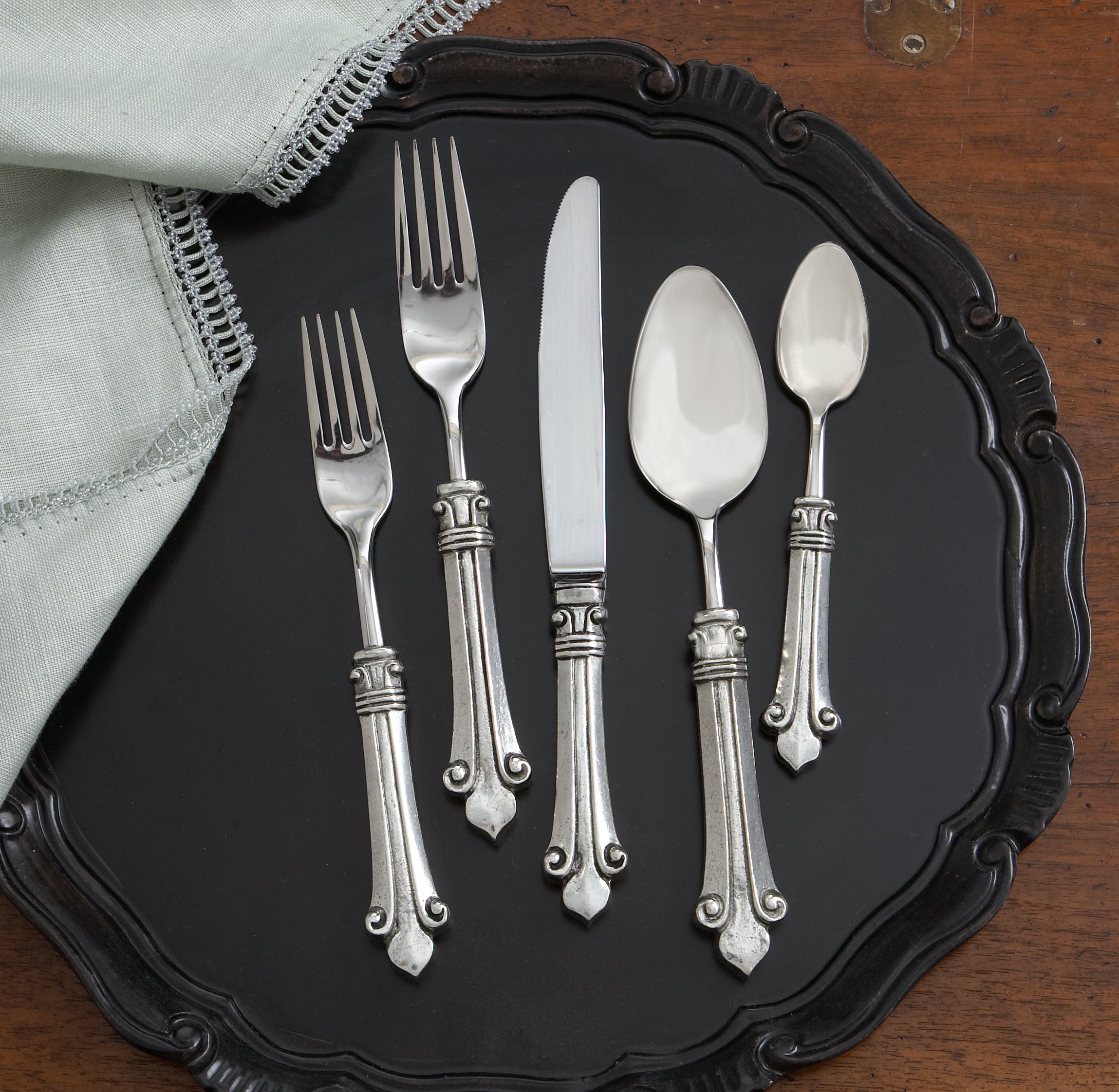 ARTE ITALICA: GIGLIO Flatware Five Piece Place Setting - tops-selection.shop