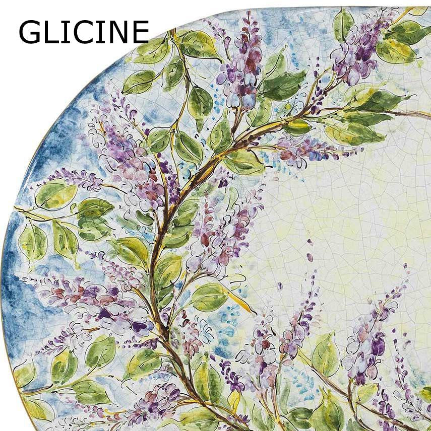 LAZY SUSAN: Ceramic-Stone Rotating Lazy Susan 46" Diam. in Deruta, Italy. - tops-selection.shop