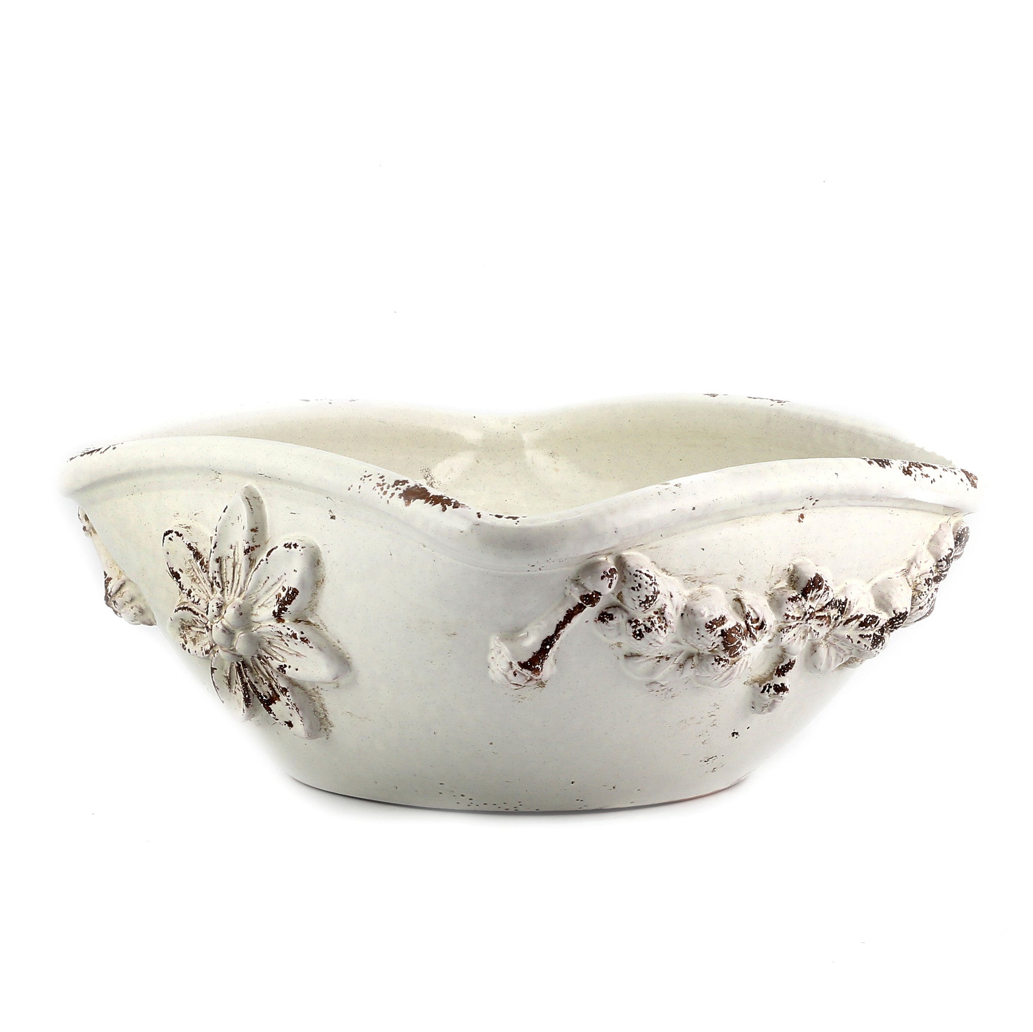 SCAVO ROBBIANA: Squared Centerpiece with Della Robbia bass relief motifs - tops-selection.shop