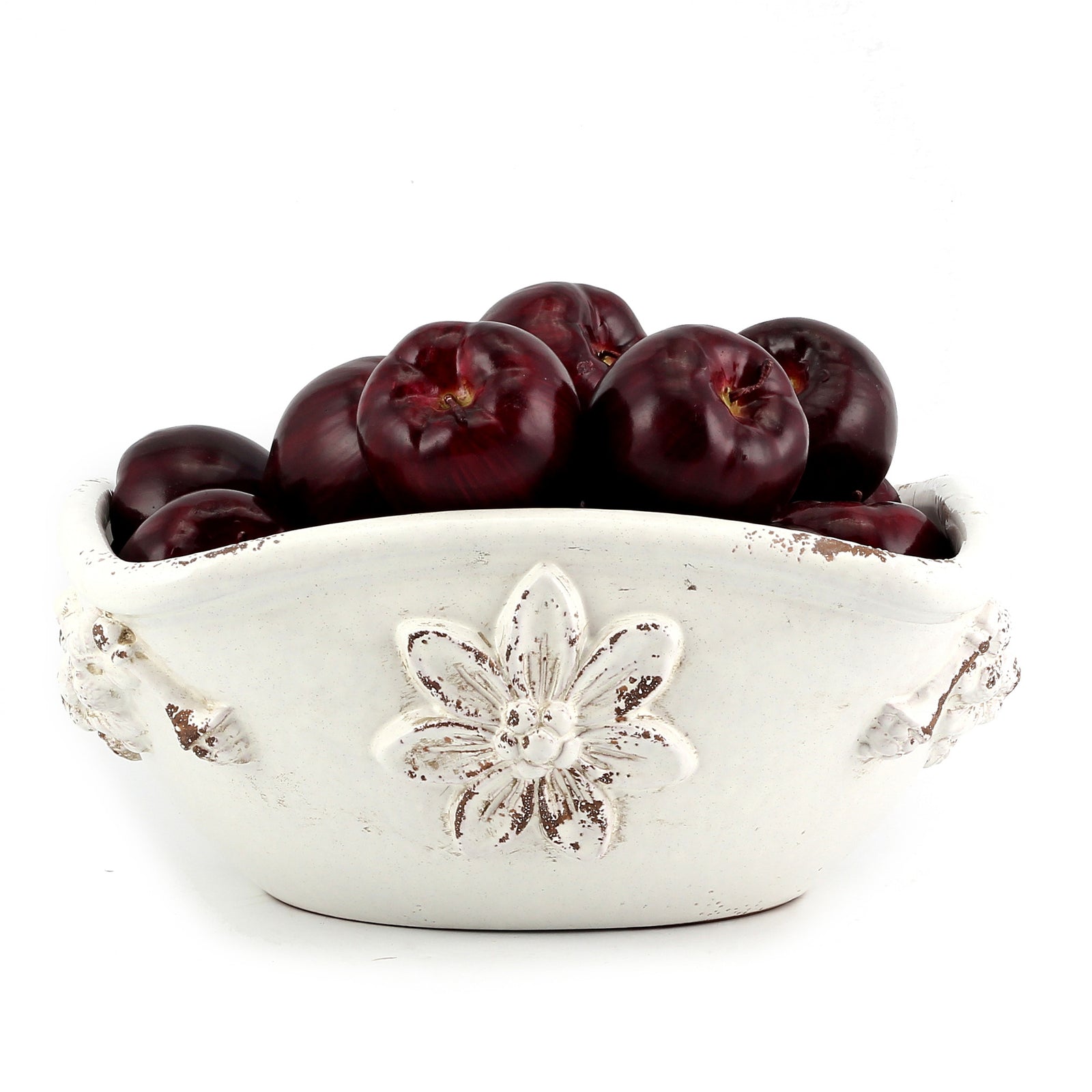 SCAVO ROBBIANA: Squared Centerpiece with Della Robbia bass relief motifs - tops-selection.shop
