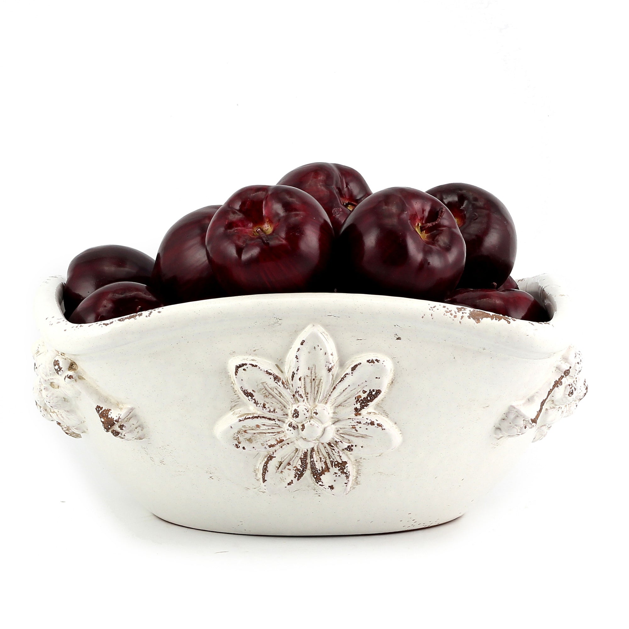 SCAVO ROBBIANA: Squared Centerpiece with Della Robbia bass relief motifs - tops-selection.shop