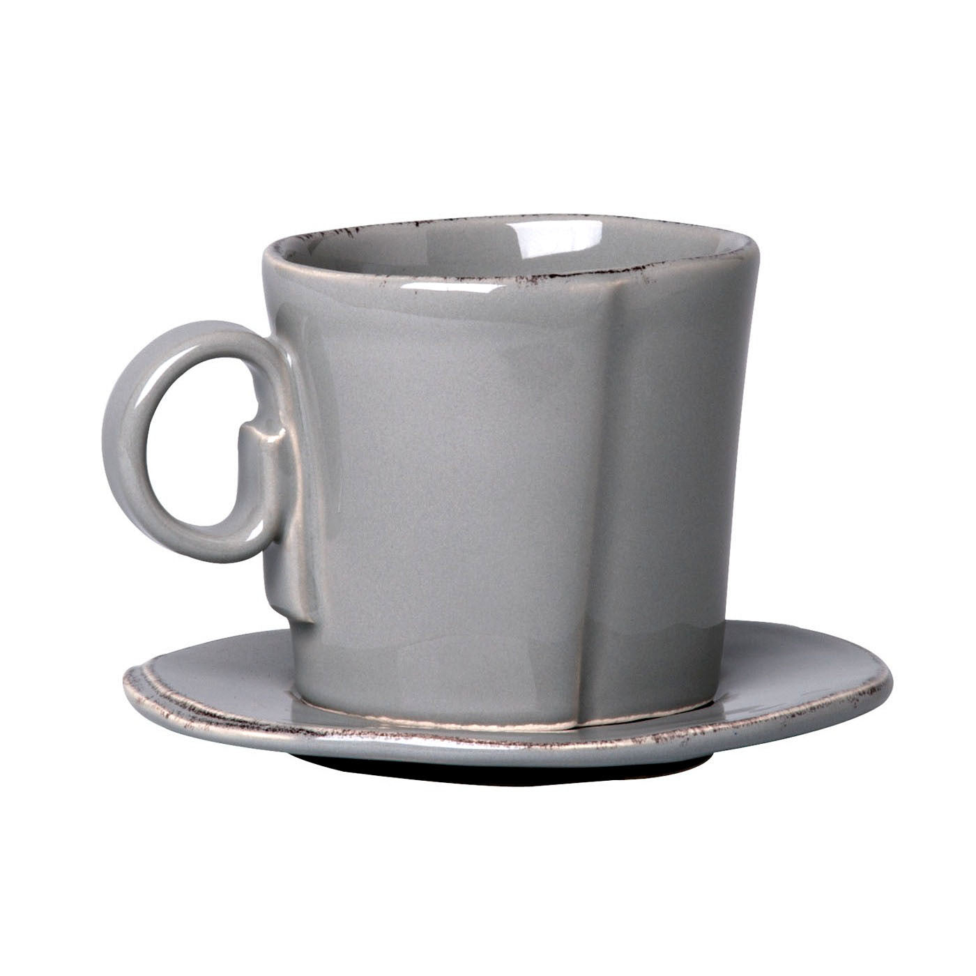 VIETRI: Lastra Gray Espresso Cup and Saucer - tops-selection.shop