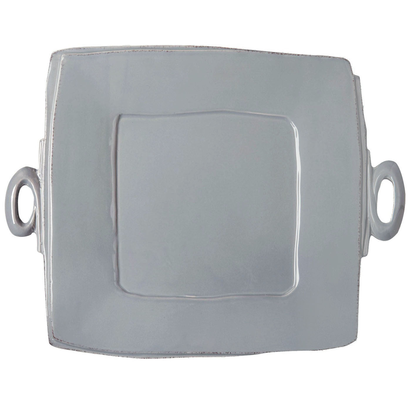 VIETRI: Lastra Gray Handled Square Platter - tops-selection.shop