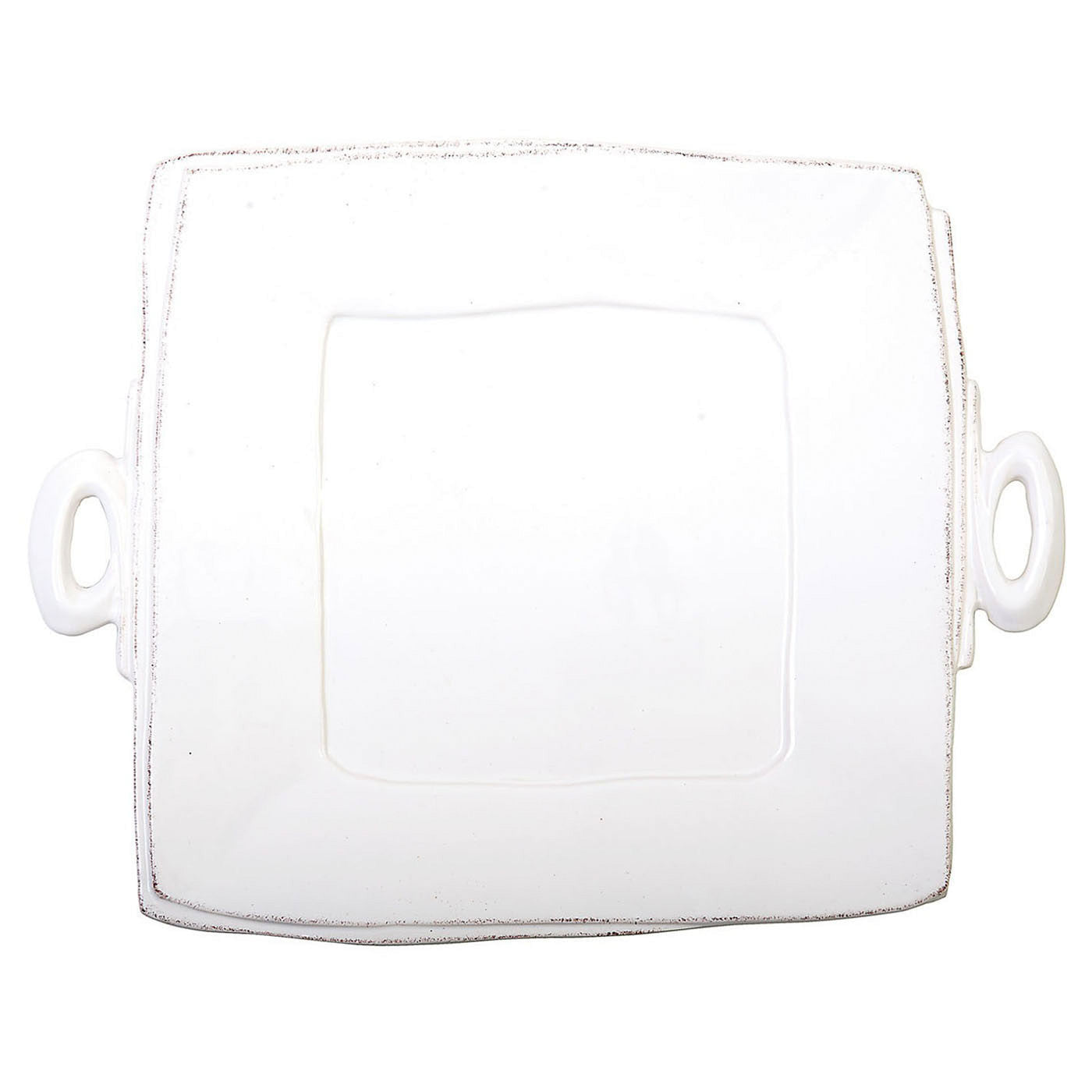 VIETRI: Lastra White Handled Square Platter - tops-selection.shop