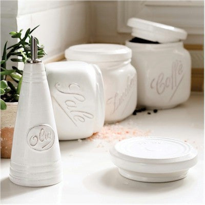 VIETRI: Lastra White Olive Oil Bottle Dispenser - tops-selection.shop