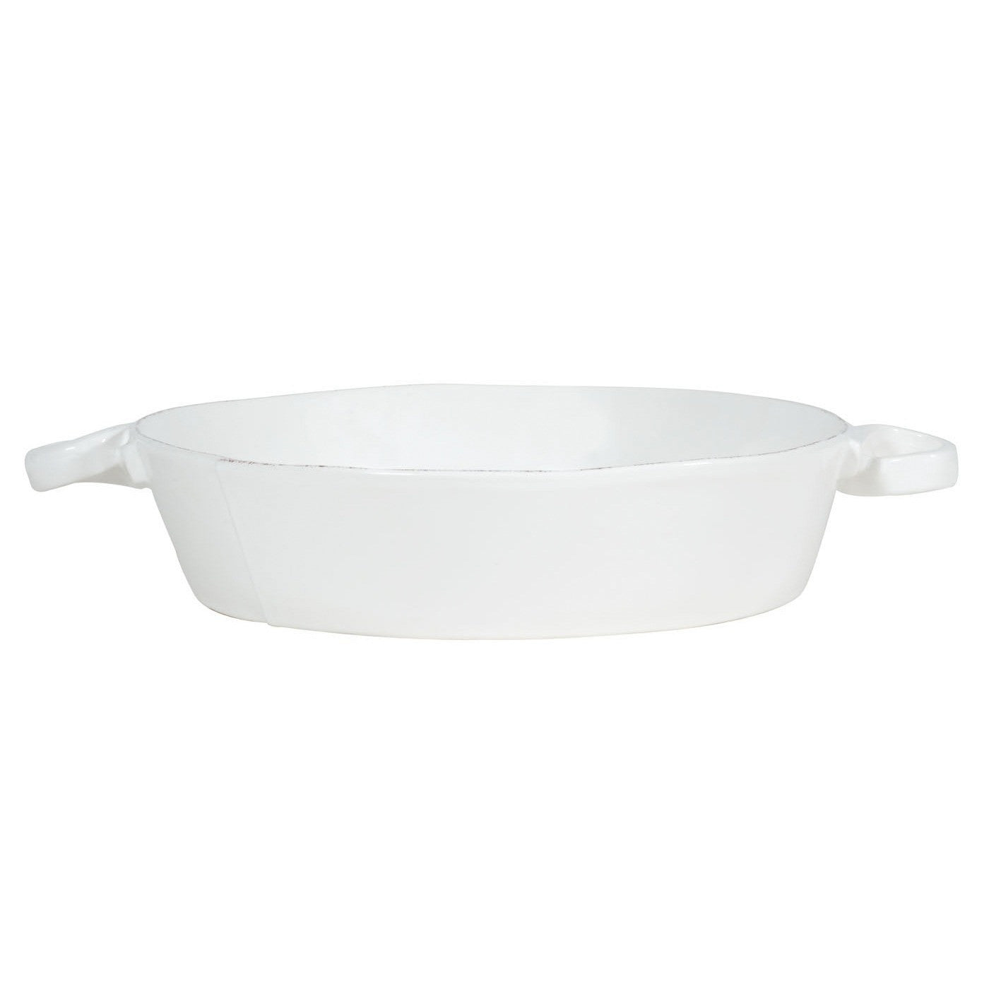 VIETRI: Lastra White Handled Round Baker - tops-selection.shop