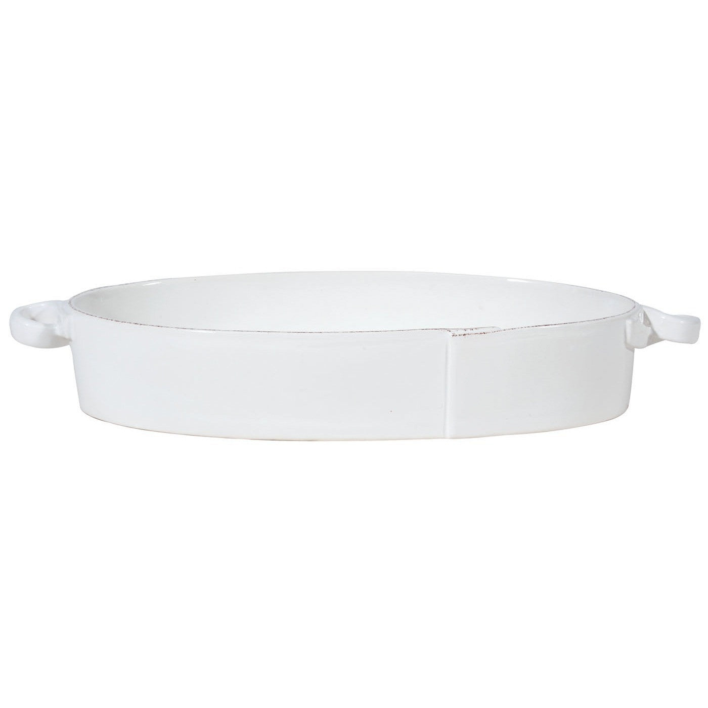 VIETRI: Lastra White Handled Oval Baker - tops-selection.shop