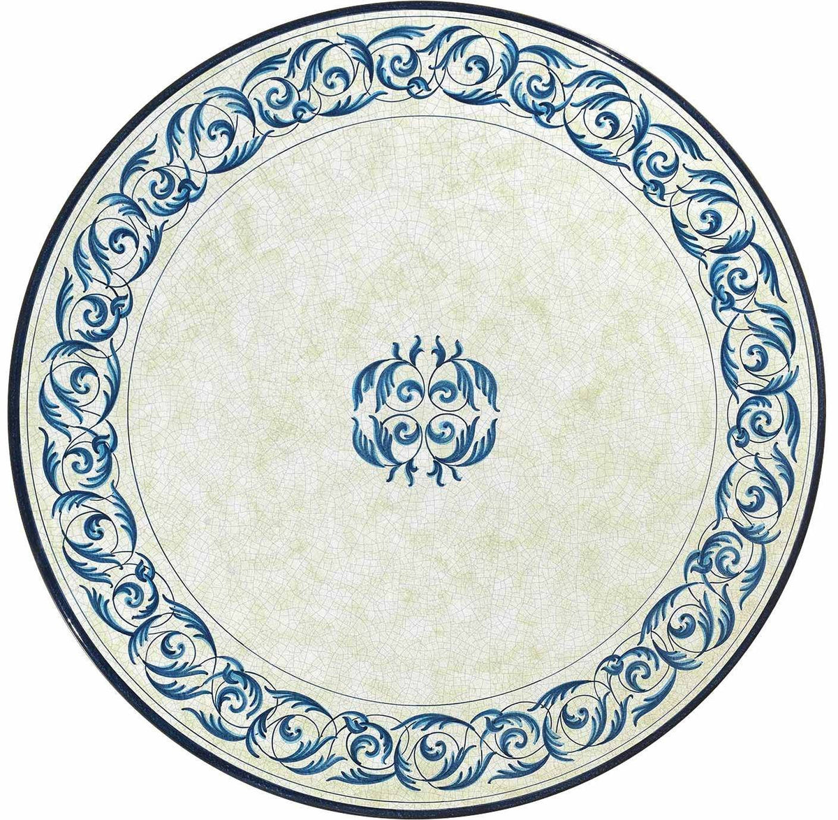 CERAMIC STONE TABLE + IRON BASE: LAS VEGAS Design - Hand Painted in Deruta, Italy. - tops-selection.shop