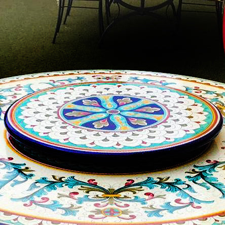 LAZY SUSAN: Ceramic-Stone Rotating Lazy Susan 30" Diam. - tops-selection.shop