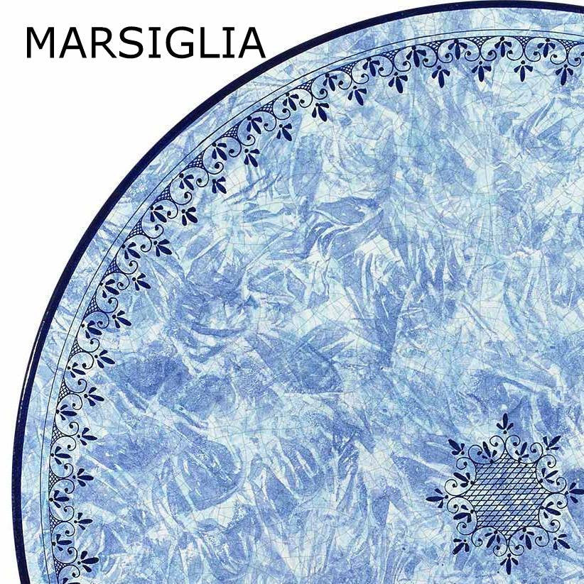 LAZY SUSAN: Ceramic-Stone Rotating Lazy Susan 46" Diam. in Deruta, Italy. - tops-selection.shop