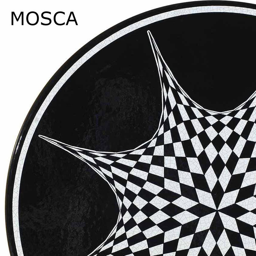 CAFE-BISTRO ROUND TABLE: Ceramic-Stone top on iron base (28" Diam. x 30" High.) in Deruta, Italy. - tops-selection.shop