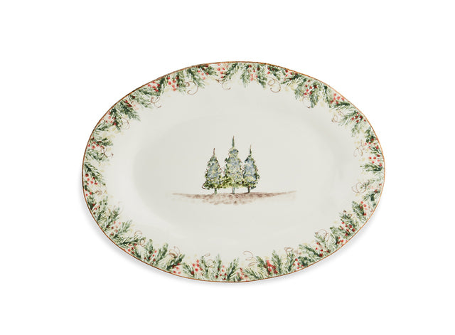 ARTE ITALICA: Natale Medium Oval Platter - tops-selection.shop