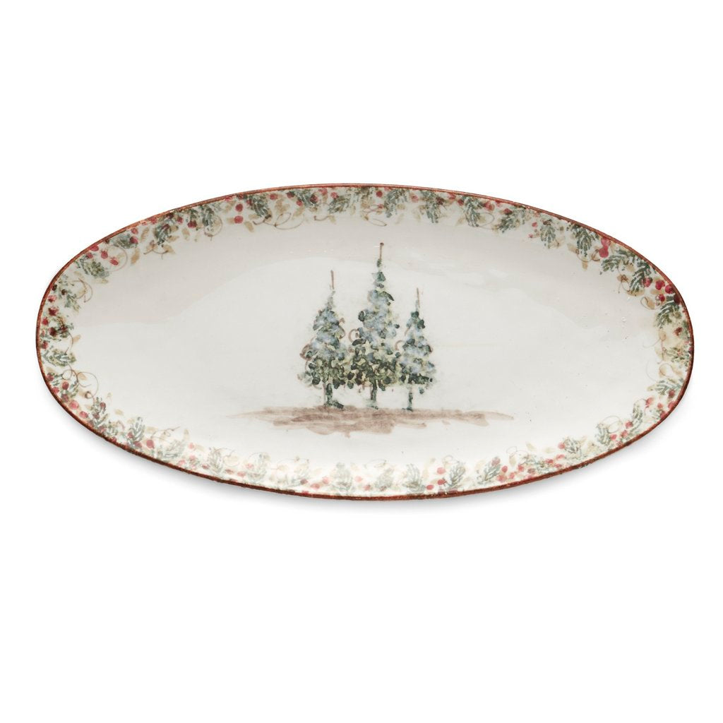 ARTE ITALICA: Natale Long Oval Platter - tops-selection.shop