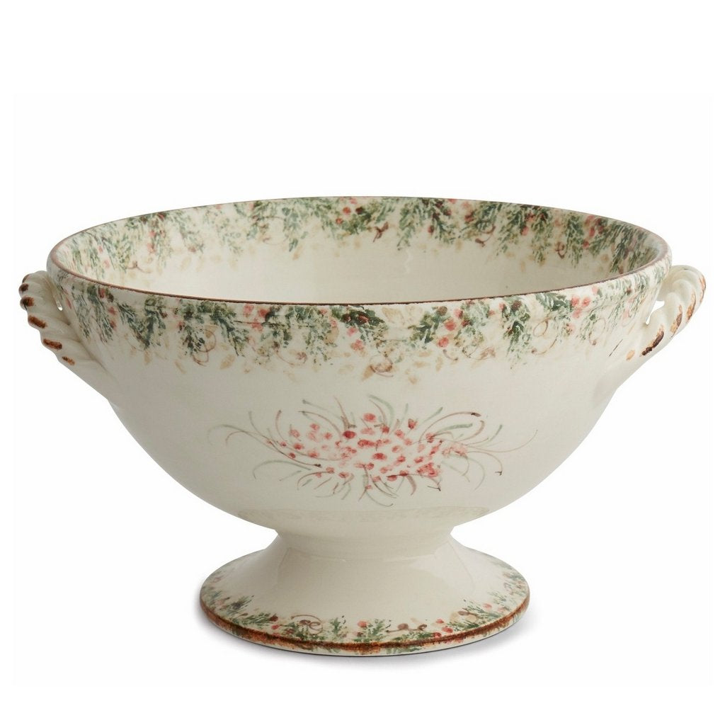 ARTE ITALICA: Natale Footed Bowl with Handles - tops-selection.shop