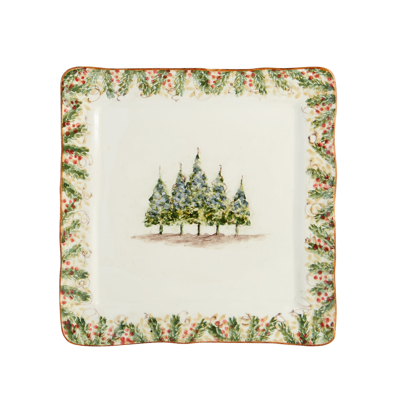 ARTE ITALICA: Natale Square Signed Platter - tops-selection.shop