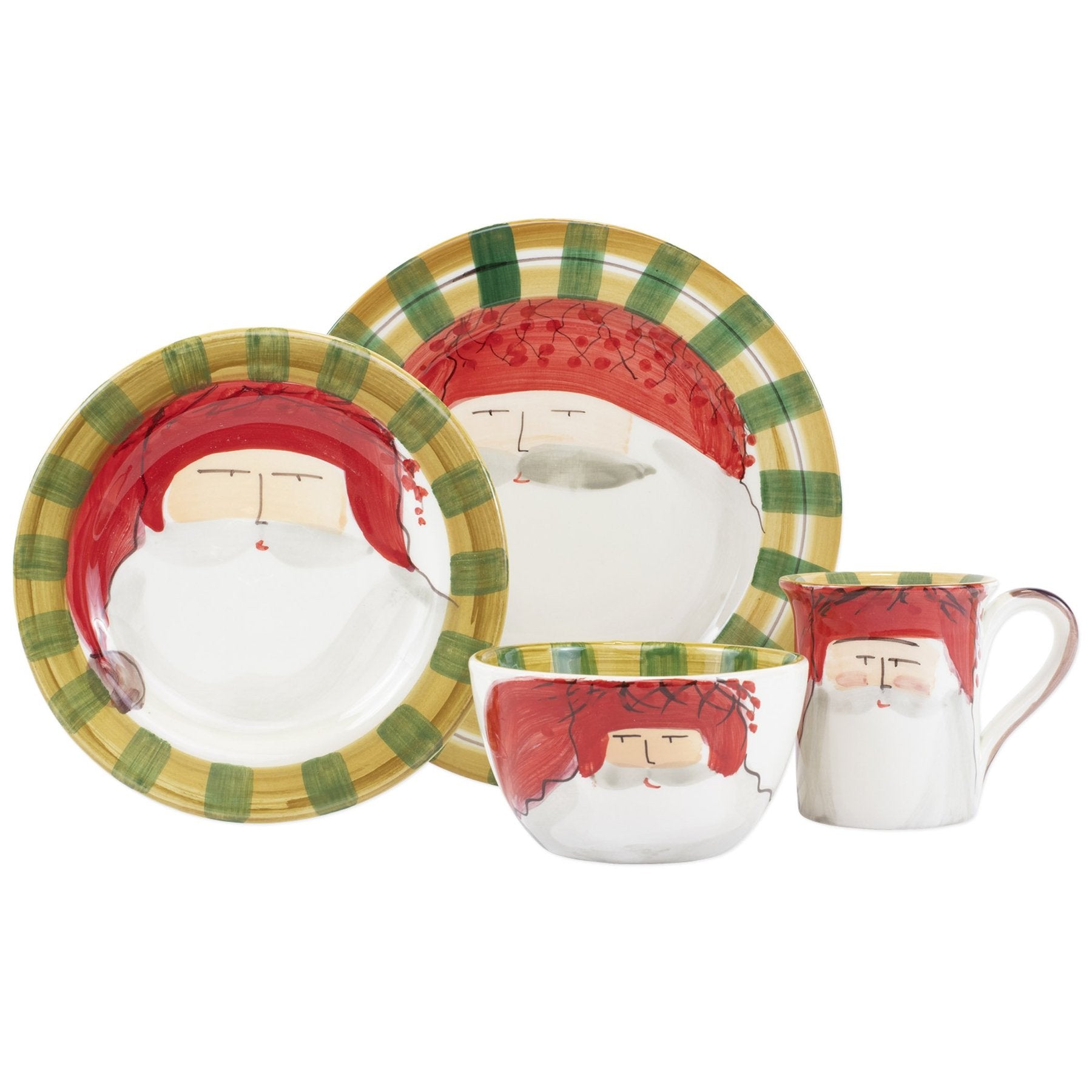VIETRI: Old St. Nick Red Hat Four-Piece Place Setting - tops-selection.shop