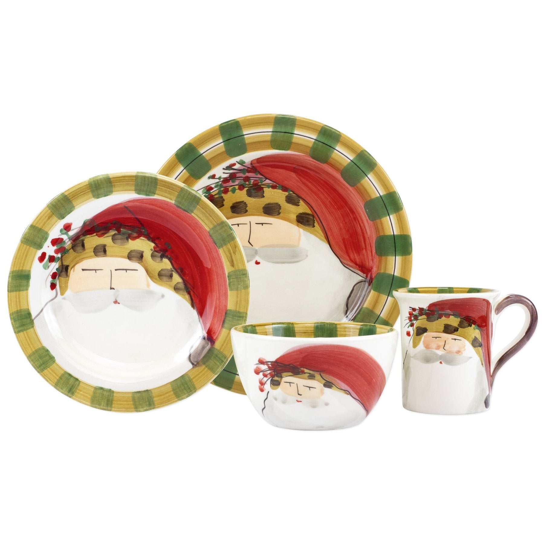 VIETRI: Old St. Nick Animal Hat Four-Piece Place Setting - tops-selection.shop