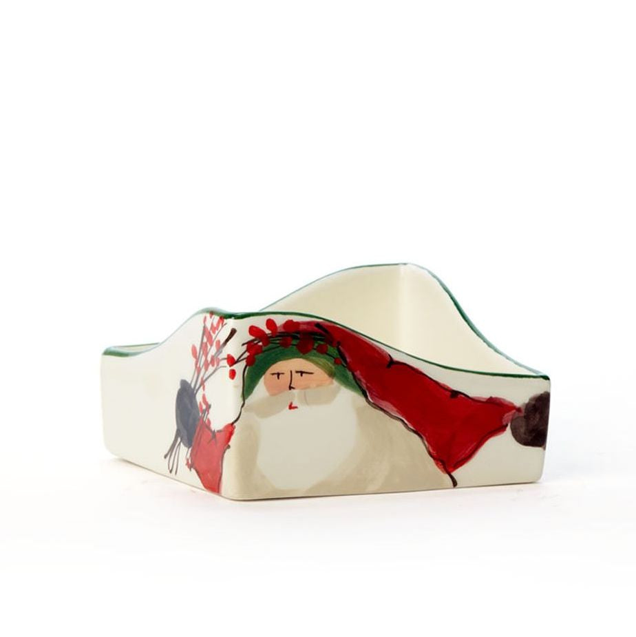 VIETRI: Old St Nick Cocktail Napkin Holder - tops-selection.shop