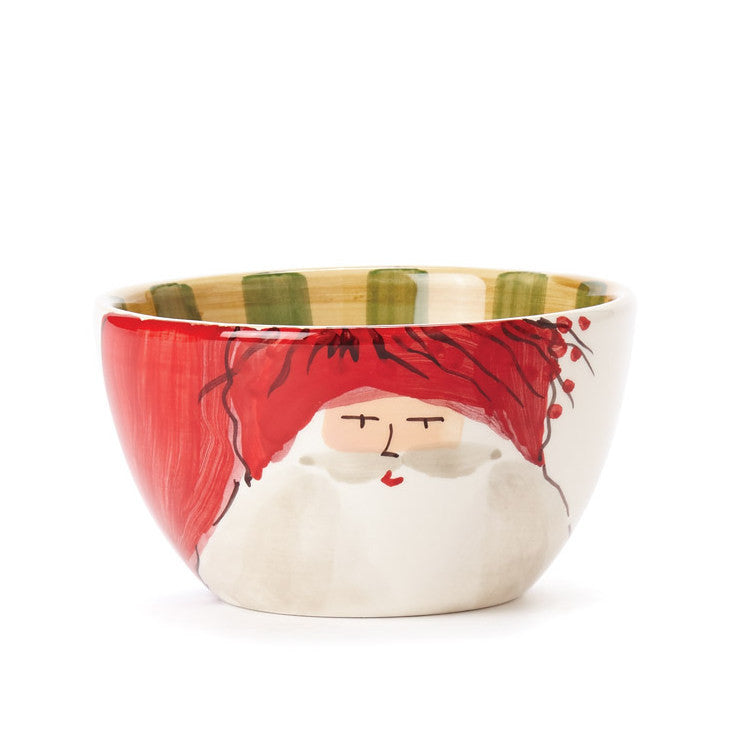 VIETRI: Old St Nick Cereal Bowl Red Hat - tops-selection.shop