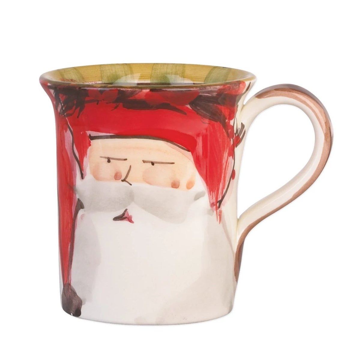VIETRI: Old St Nick Mug 14 OZ - Green Hat - tops-selection.shop