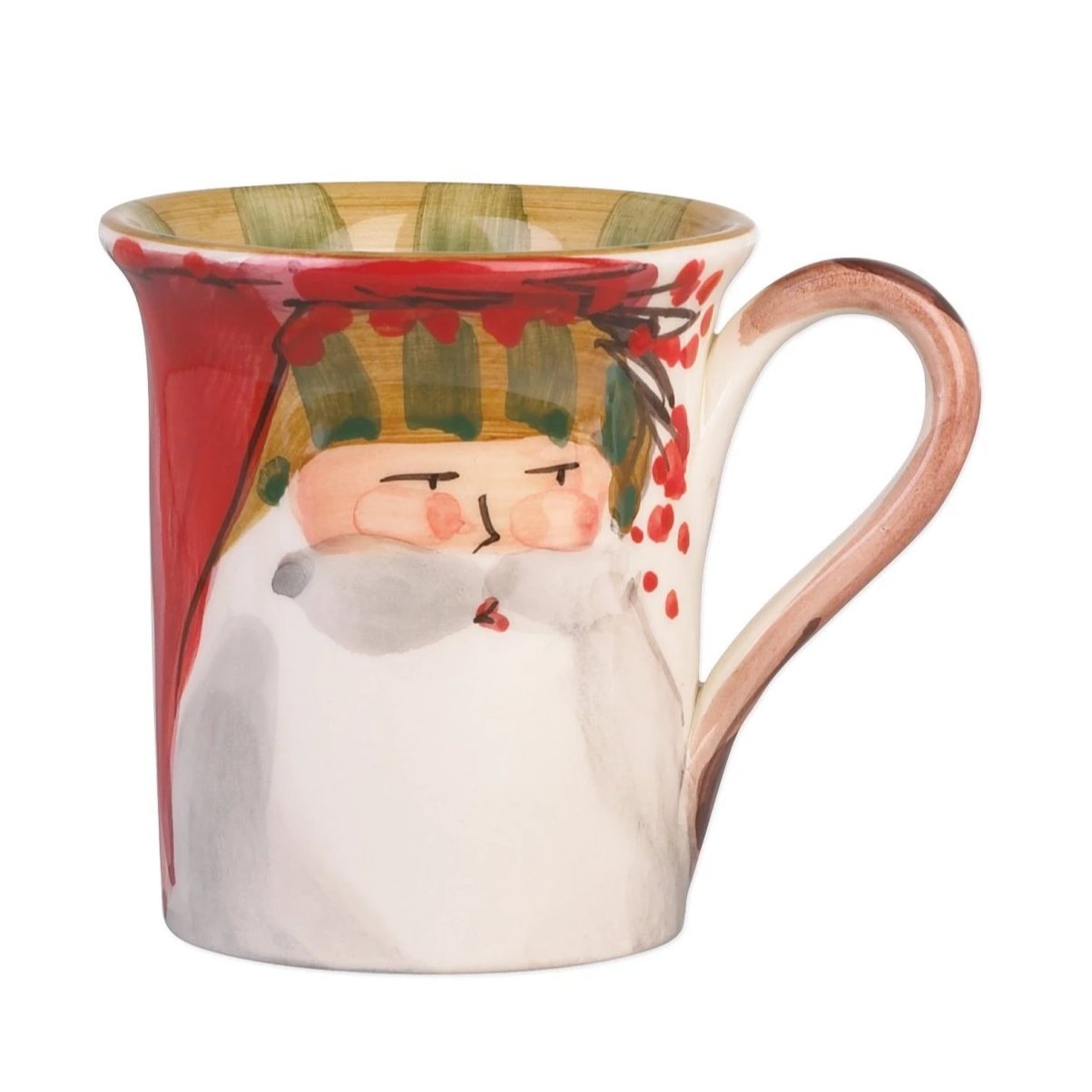 VIETRI: Old St Nick Mug 14 OZ - Striped Hat - tops-selection.shop