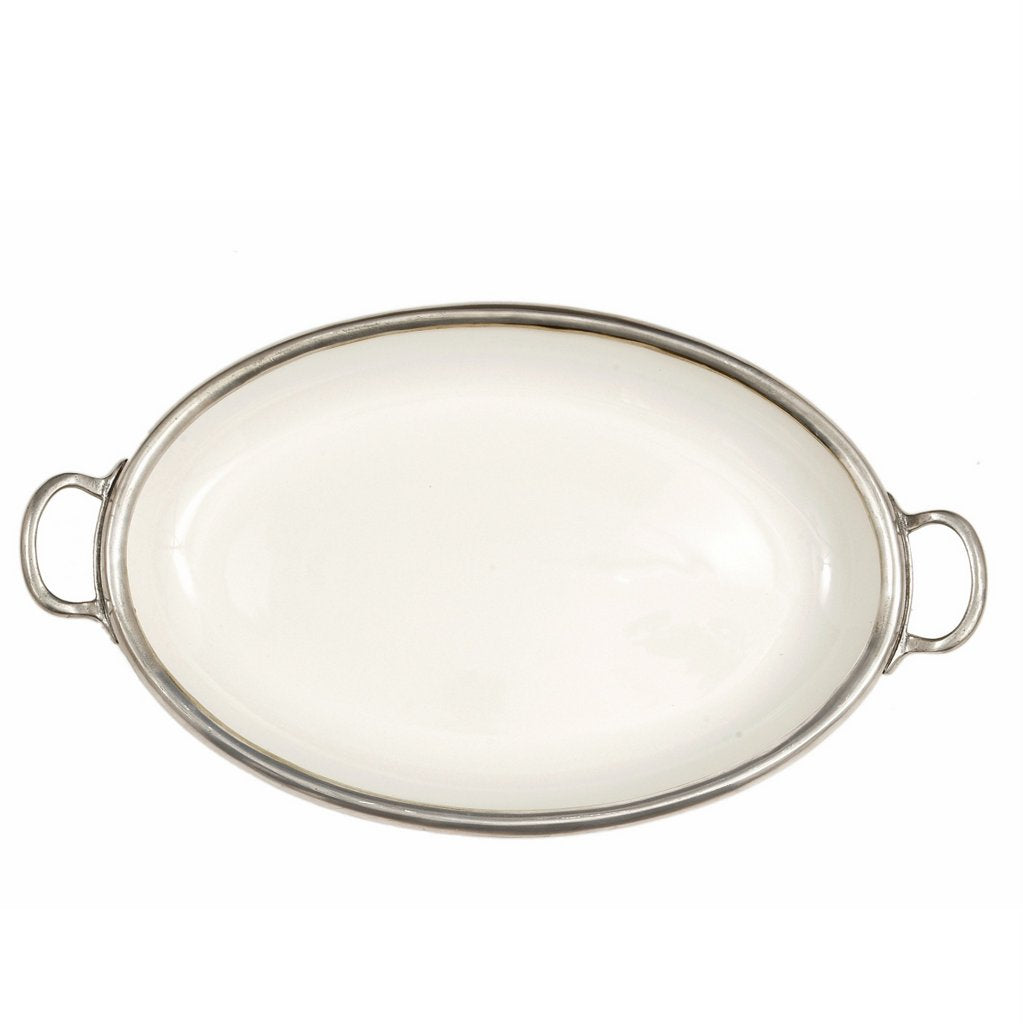 ARTE ITALICA: Tuscan Oval Tray with Handles - tops-selection.shop