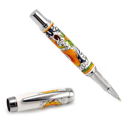 ART PEN: Artistica ROLLER BALL pen Ceramic Porcelain Raffaellesco Deruta design - tops-selection.shop