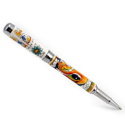 ART PEN: Artistica ROLLER BALL pen Ceramic Porcelain Raffaellesco Deruta design - tops-selection.shop