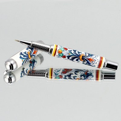 ART PEN: Artistica ROLLER BALL pen Ceramic Porcelain Ricco Deruta design - tops-selection.shop